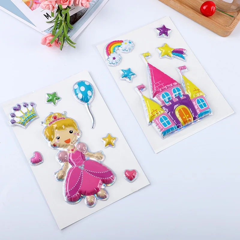 Planches d’autocollants blister personnalisés en relief aux motifs d’application colorés