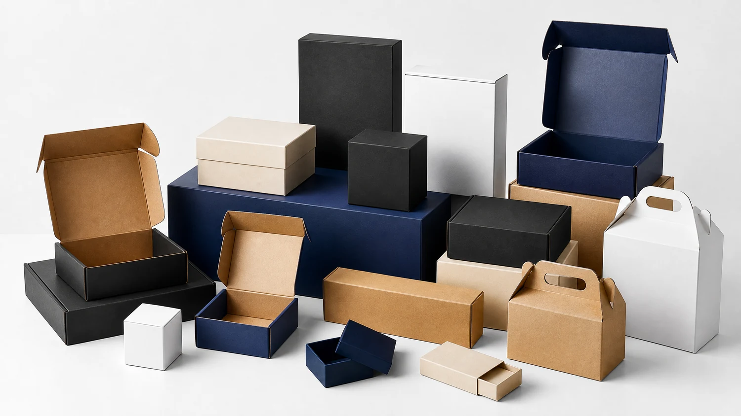 Mur d’échantillons de boîtes personnalisées