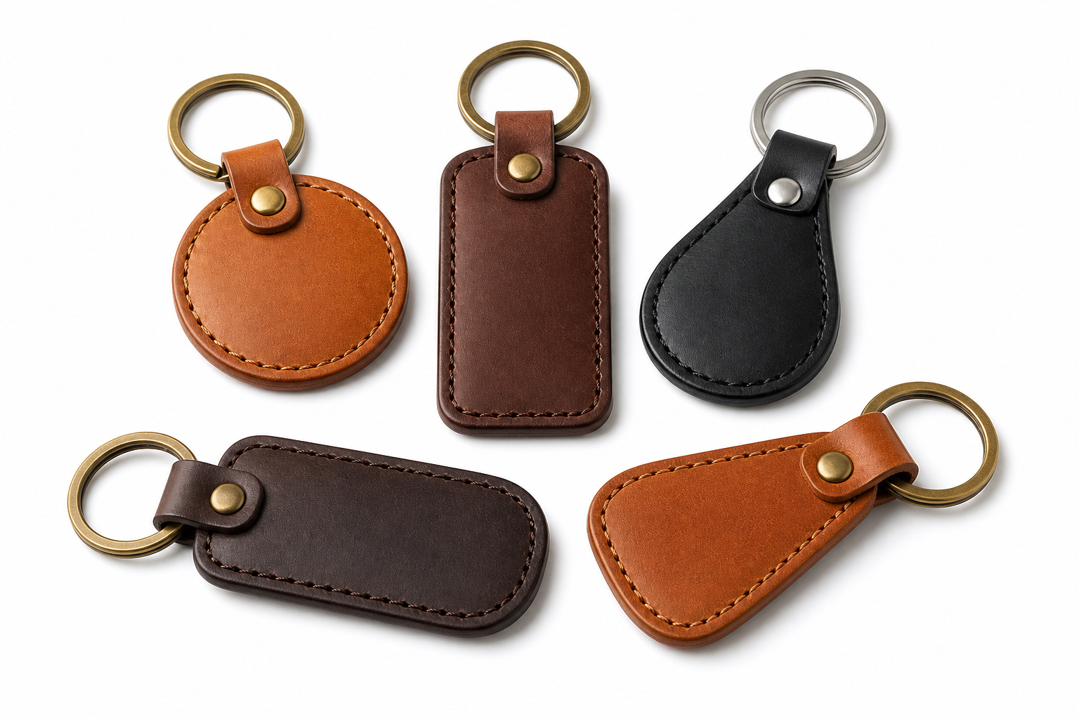 Image d'échantillon de produit de porte-clés personnalisés en cuir