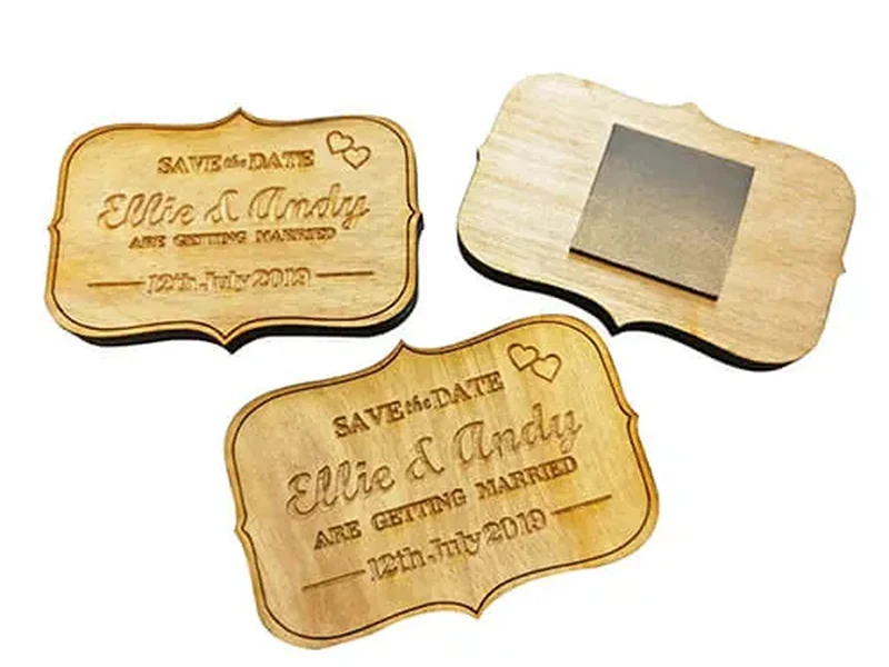 Magnets de réfrigérateur en bois personnalisés