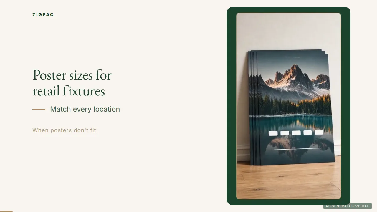 Impression d'affiches pour supports d'affichage en magasin : comment faire correspondre formats standard et formats sur mesure dans tous vos points de vente (vidéo)
