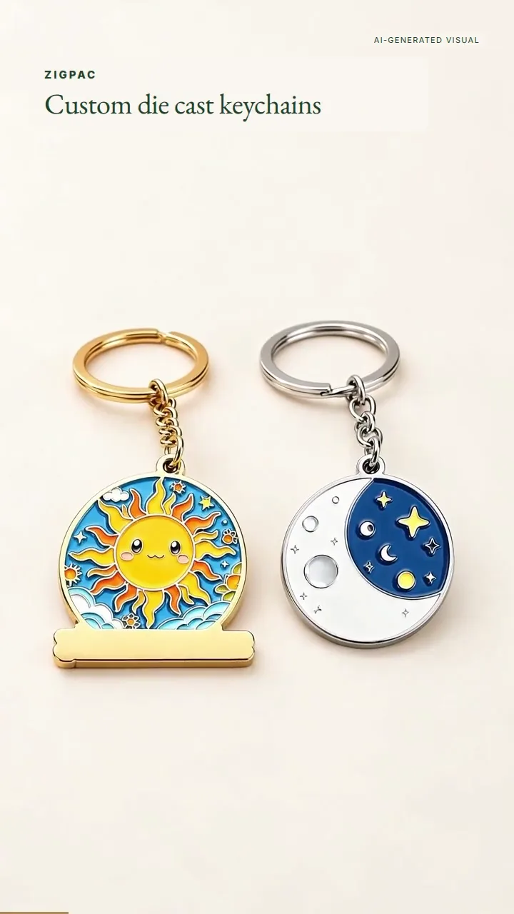 Porte-clés personnalisés en métal moulé sous pression pour cadeaux de marque et collections de vente au détail : vidéo courte
