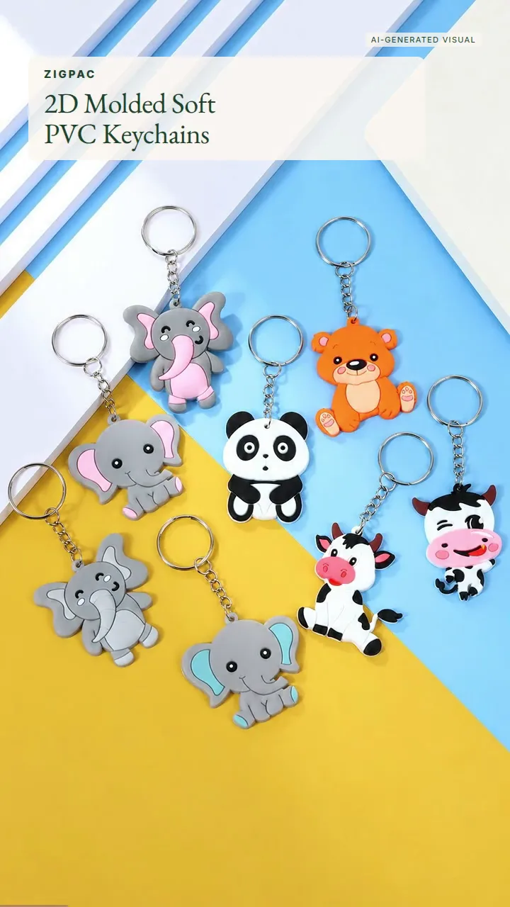 Porte-clés en caoutchouc personnalisés en PVC souple moulé 2D : vidéo courte