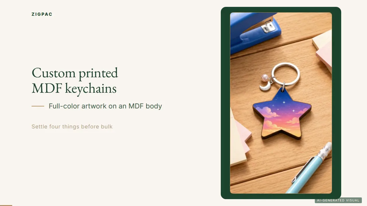 Porte-clés en bois personnalisés imprimés avec visuel MDF en quadrichromie : guide vidéo