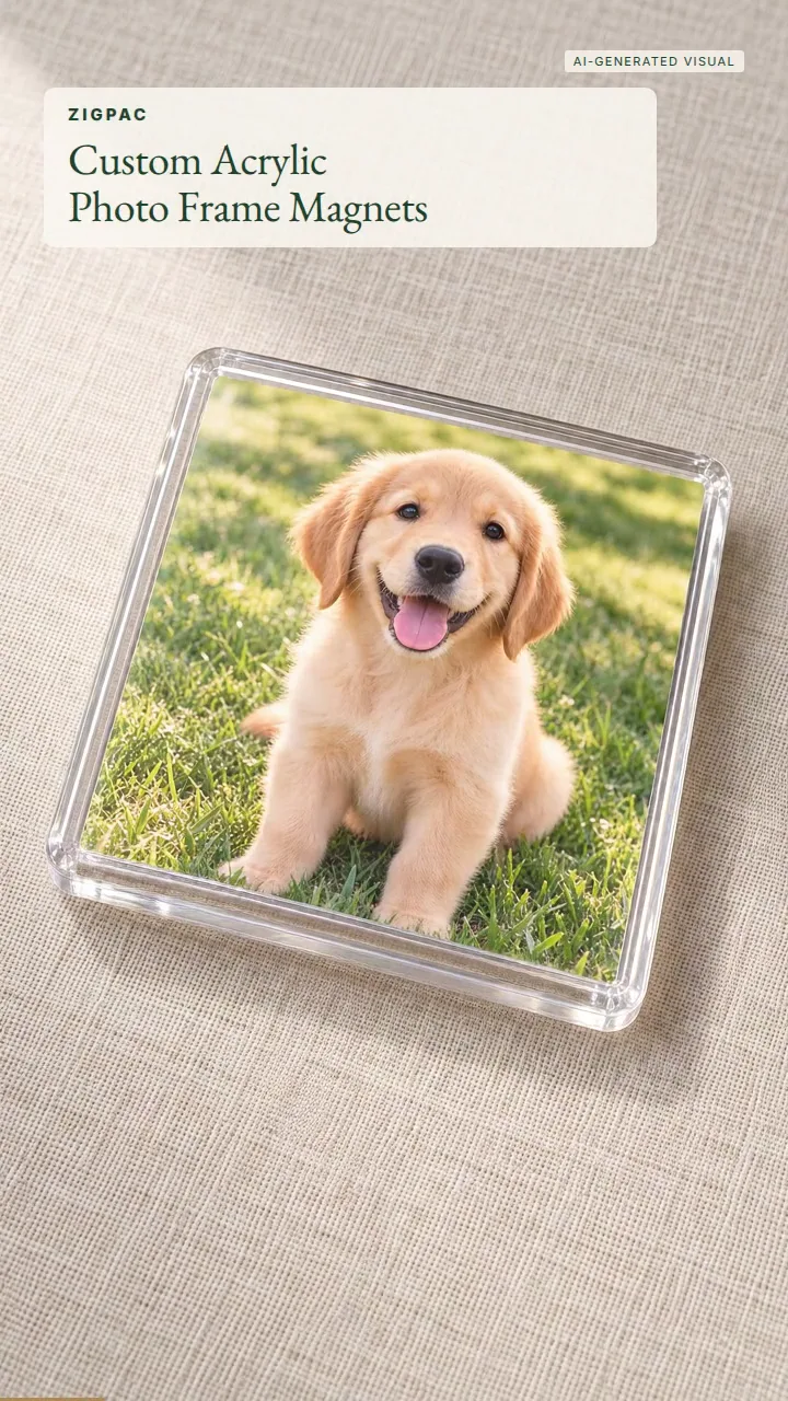 Aimants cadres photo en acrylique personnalisés pour réfrigérateur et cadeaux personnalisés : vidéo courte