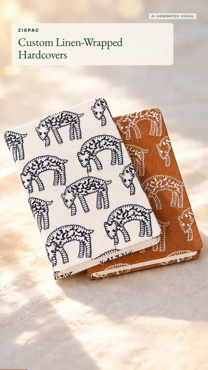 Carnets personnalisés en tissu : couvertures rigides habillées de lin pour des cadeaux de marque attentionnés : vidéo courte