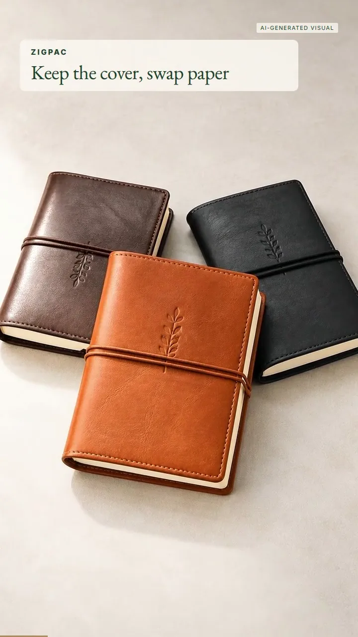 Carnets rechargeables personnalisés en cuir véritable : vidéo courte