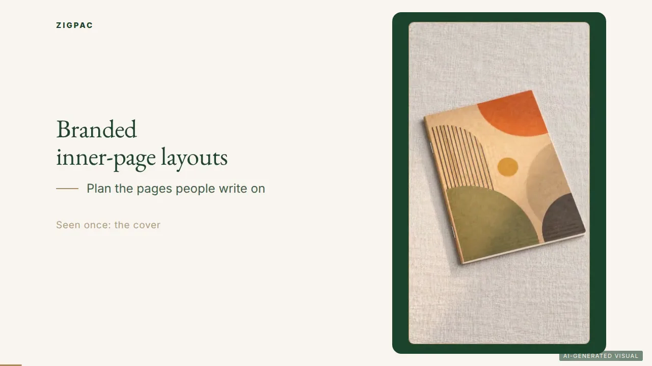 Pages de carnet personnalisées : un guide B2B des mises en page intérieures de marque (vidéo)