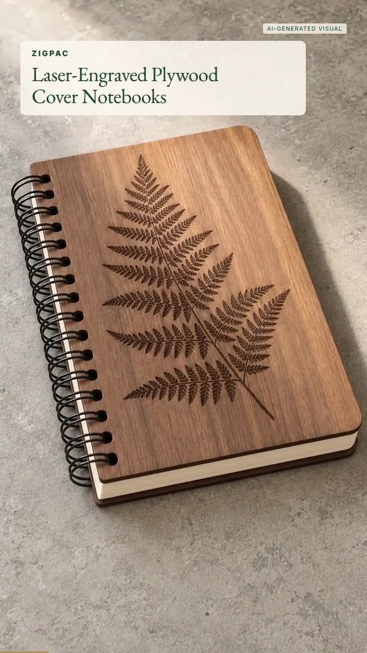 Carnets personnalisés à couverture en contreplaqué gravée au laser : vidéo courte